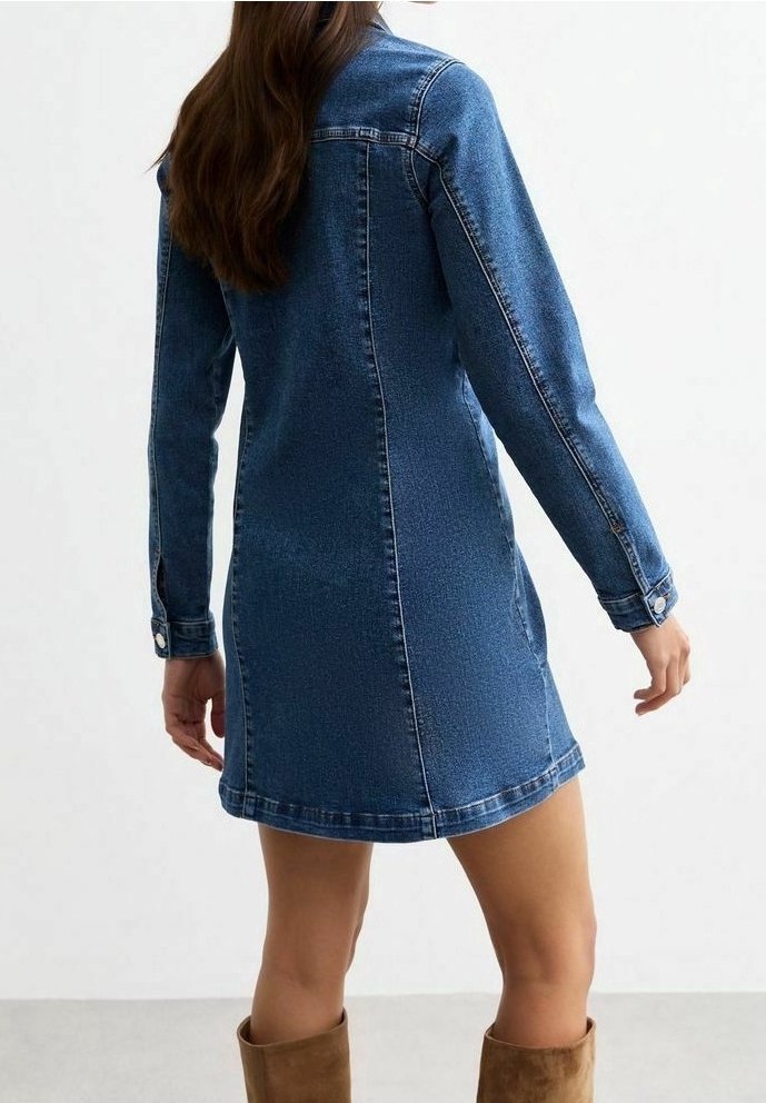 new look denim shirt dress Womens Next Mid Blue Denim Midi Shirt Dress US 8 Petite