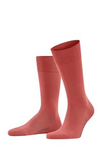 Koralle ankle Socken aus glattem Stoff, mit einem gerippten Bündchen und nahtlosem Zehendesign für Komfort und Langlebigkeit.