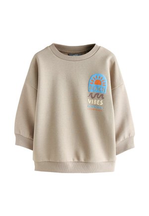 REGULAR FIT - CREW NECK  - Sweatshirt - light brown beach print