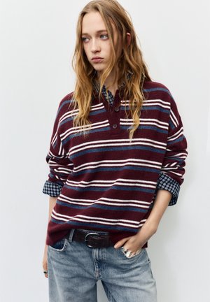 STRIPED - Polo majica - dark red