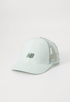 Lys grønn baseballcaps med buet skjerm, nettingbakside og brodert logo i mørkegrønn på fronten. Justerbar stropp bak.