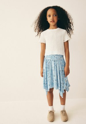Next, REGULAR FIT - HANKY HEM SKIRT . - A-line skirt - blue ditsy