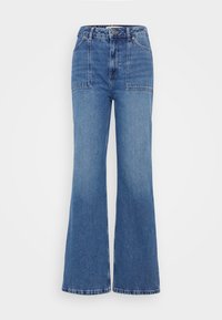 JDYMAYA HIGH WAIST WIDE - Wide leg - medium blue denim