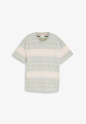 TOM TAILOR, TOM TAILOR T-SHIRT PLUS SIZE - T-SHIRT MIT INSIDE-OUT STREIFENMUSTER - Tričko s potlačou - rose teal multi color stripe