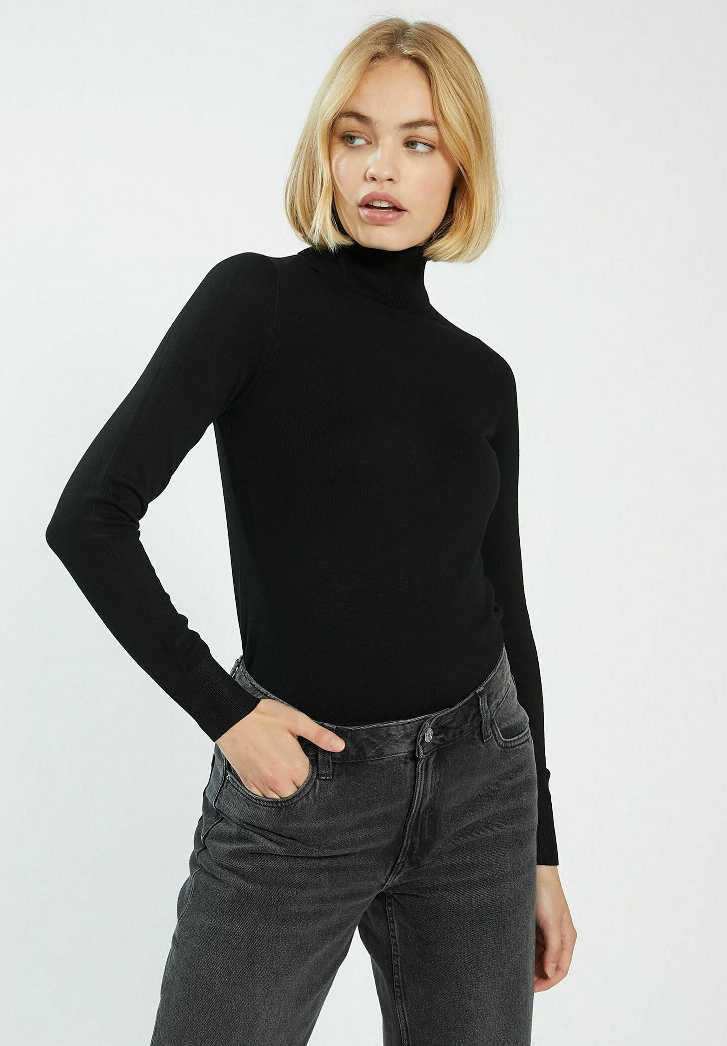 Donna Pimkie Pull Con Collo Dolcevita In Maglia Con Motivi A Intreccio  Bianco Sporco | Maglioni E Cardigan • Knives Heaven