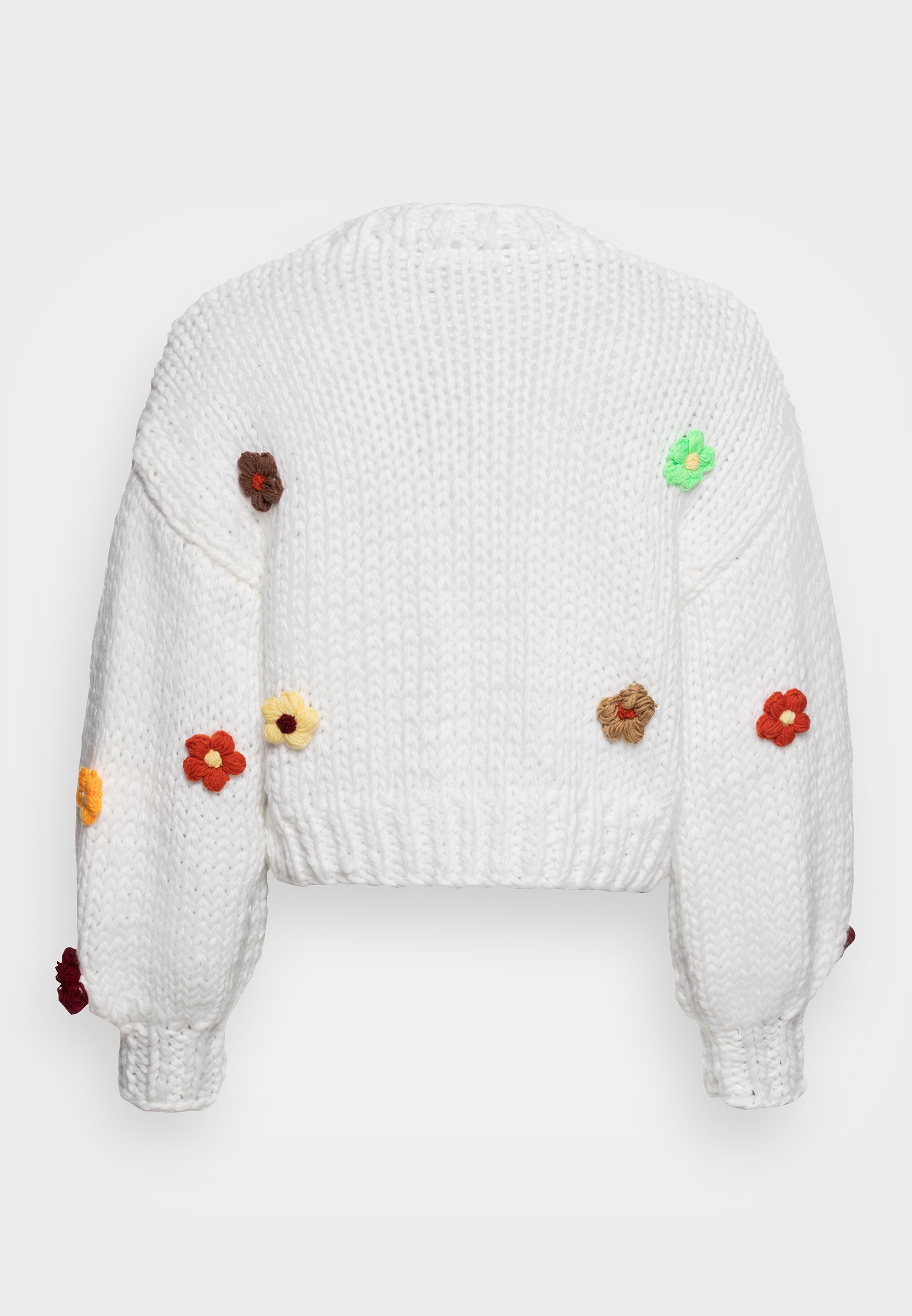 FLOWER APPLIQUE - Cardigan - white 