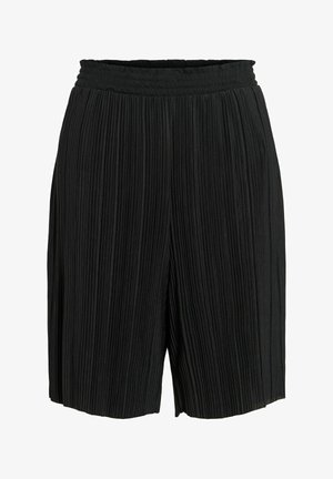 VILA, HIGH WAISTED SHORTS VIPLIS PLEATED - Lühikesed püksid - black