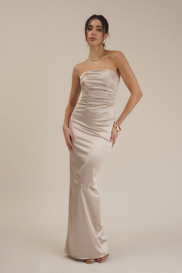 TALLY BANDEAU MAXI - Jersey dress - champagne