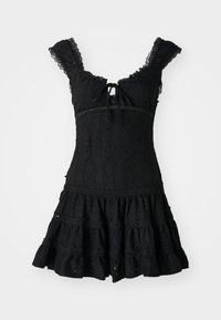 EMBROIDERY DRESS - Dienas kleita - black