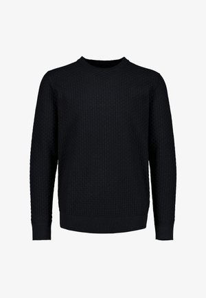 Lindbergh, LINDBERGH STRUCTURE O-NECK KNIT L/S - Trui - black