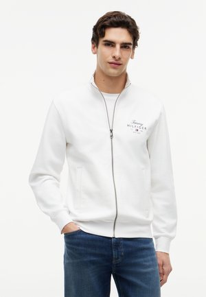 Tommy Hilfiger SCRIPT STACK STAND COLLAR BRAND LOVE - Sweatjacke - white
