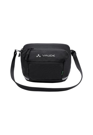 Borsa a spalla Vaude nera realizzata in materiale resistente, con una superficie liscia, numerosi scomparti con zip e una tracolla regolabile.