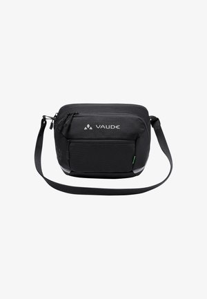 Borsa a spalla Vaude nera realizzata in materiale resistente, con una superficie liscia, numerosi scomparti con zip e una tracolla regolabile.