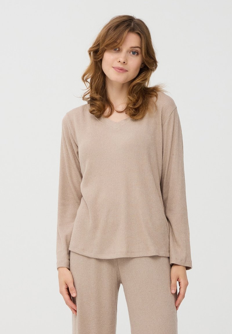 Terranova A CON SCOLLO  - Maglietta a manica lunga - avorio melange