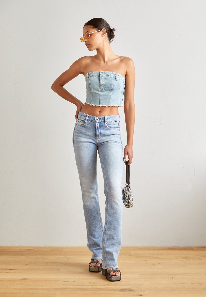 Jean Bootcut Noxer G-STAR Pour Femme - Taille Mi-Haute - Coupe Slim Évasée - 98% Coton