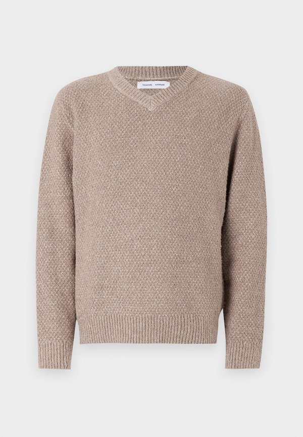 EZRA V NECK - Jumper - greige4