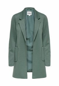 Blazer vert texturé avec revers, deux poches à rabat à l'avant et doublure lisse, taille petite, de la marque ONLY.