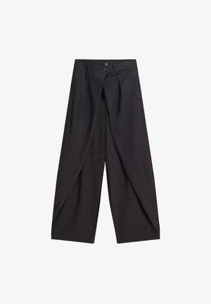 Madnezz House, SPODNIE PALAZZO WRAP - Stoffhose - black
