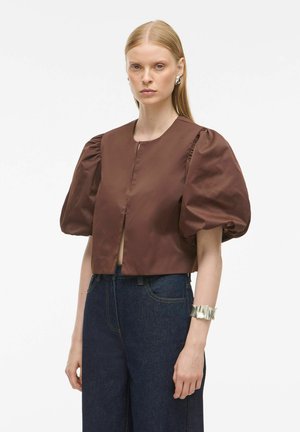 MIT KURZEN ÄRMELN RUNDHALS - Blusa - chicory coffee