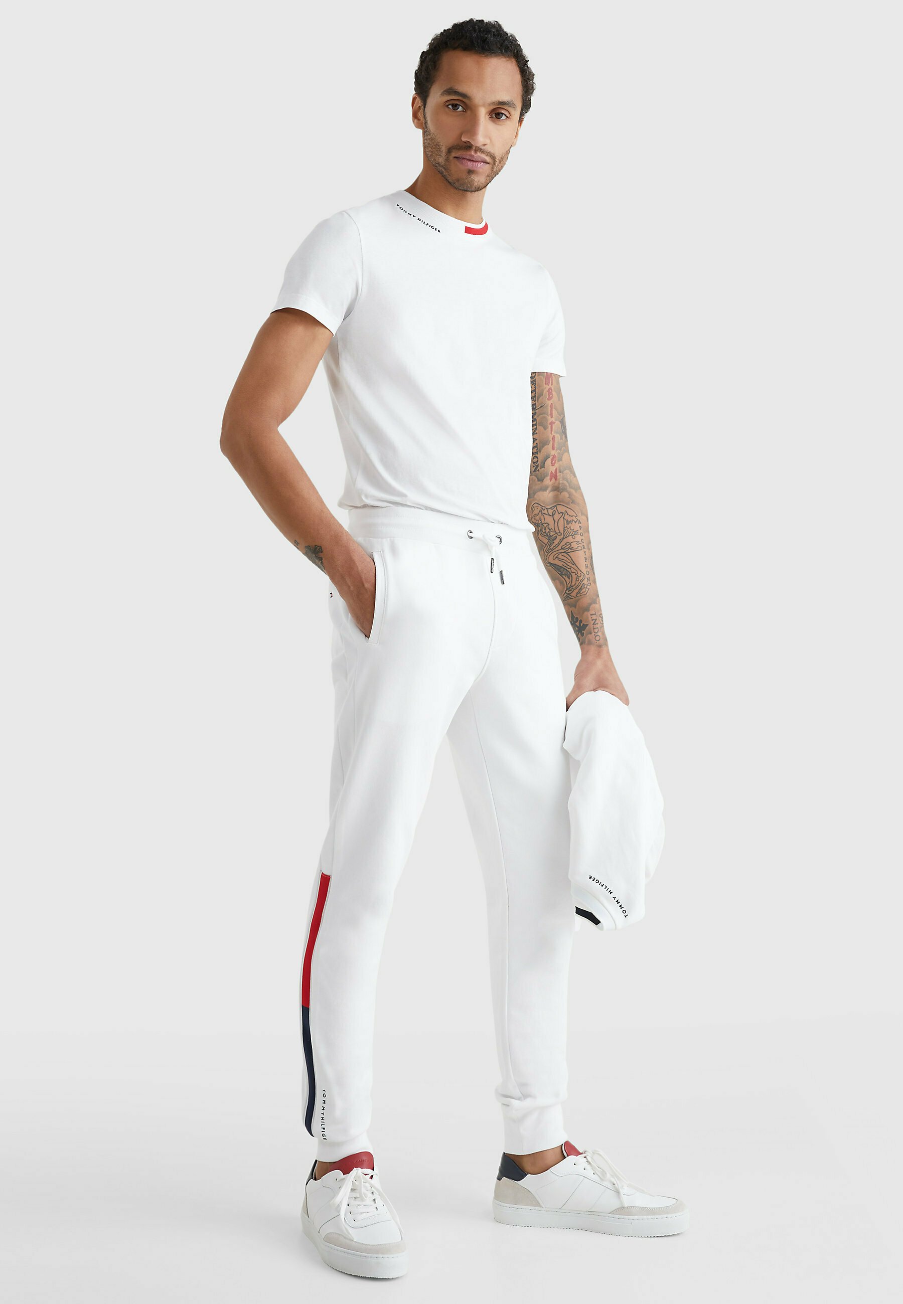 Tommy Hilfiger SIGNATURE DETAIL JOGGERS - Pantaloni sportivi - white/bianco  - Zalando.it
