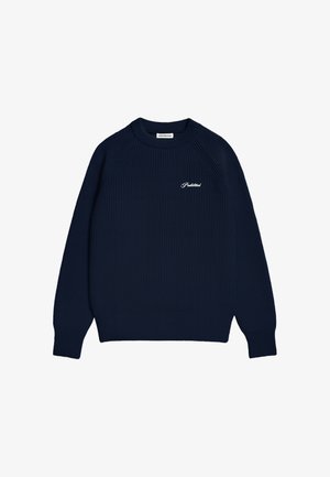 PROHIBITED, CAMPUS KNIT SWEATER UNISEX - Pullover - navy