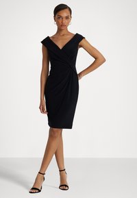 Lauren Ralph Lauren JERSEY OFF THE SHOULDER COCKTAIL DRESS - Trikoomekko - black