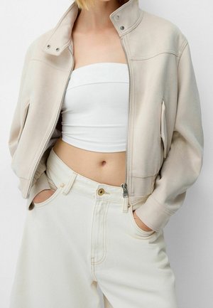 Imitatieleren jas - beige