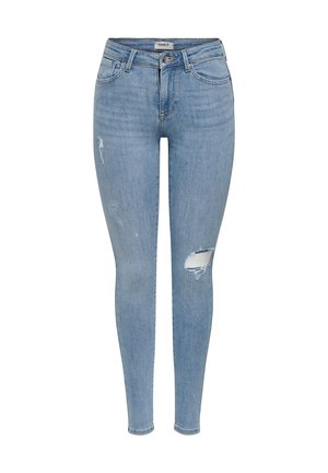 ONLPOWER MIDPUSH - Testhezálló fazon - light blue denim detail raw hem