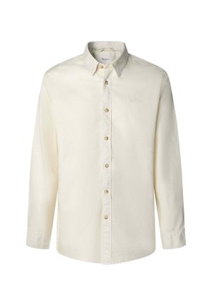 Pikend varrukatega nööpidega särk off-white puuvillast. Omab teravat kraed, kuut nööpi ees ja pehmelt tekstureeritud kangast.