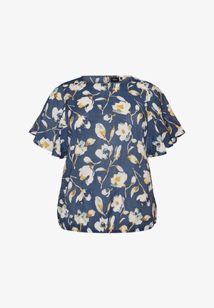 Zizzi, BLUSE MIT BALLONFORM UND FLÜGELÄRMELN - Camicetta - blau