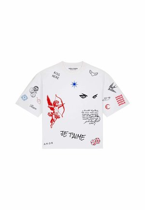 Mira Paris, FLASH TATTOO BOXY TEE  UNISEX - Print T-shirt - white