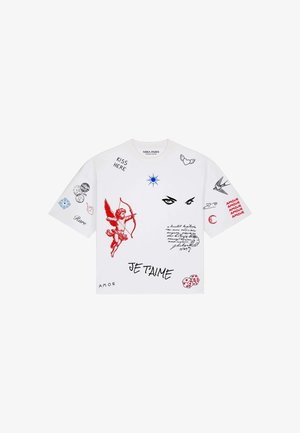 Mira Paris, FLASH TATTOO BOXY TEE UNISEX - Print T-shirt - white