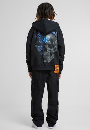 FLOWERED SKULL HEAVY - Zip-up sweatshirt - black