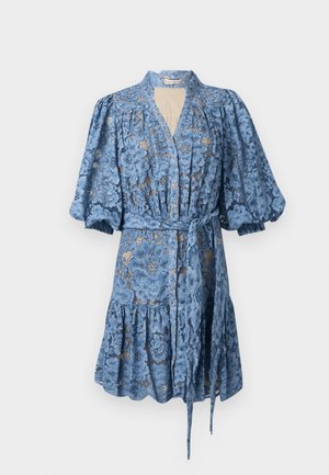 Alice + Olivia, CORA VOLUMINOUS TIERED MINI SHIRT DRESS - Blusenkleid - indigo