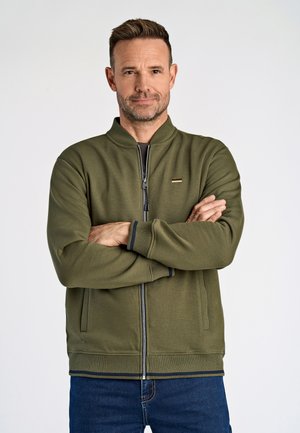 Jack's Sportswear BASEBALL COLLAR - Felpa con zip - army