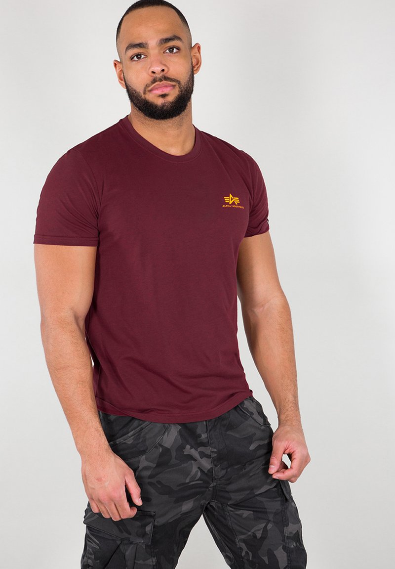Alpha Industries SMALL LOGO - Základné tričko - burgundy