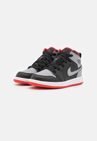 Jordan JORDAN 1 MID UNISEX - Visoke tenisice - black/cement grey/fire red/white