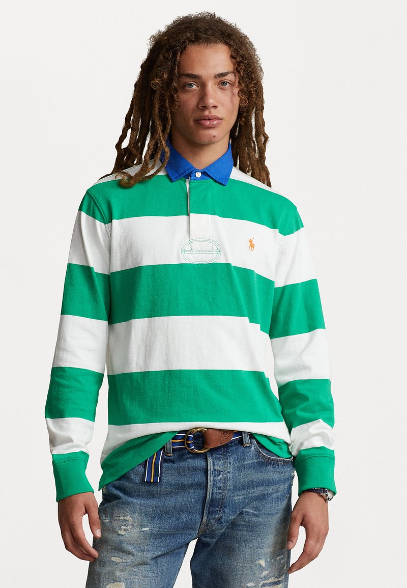 Polo Ralph Lauren LONG SLEEVE RUGBY Piké stem/white/grön Zalando.se — free download