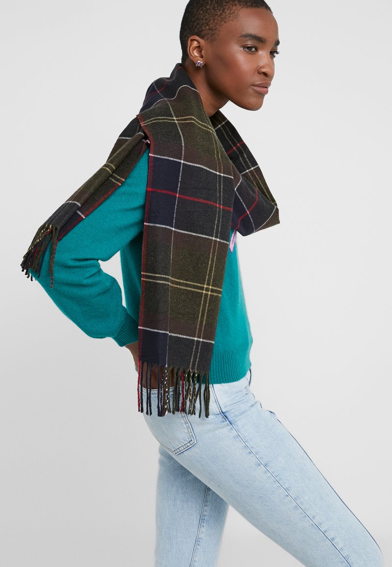 Purple Possum® - Sciarpa da donna in tartan Royal Stewart, motivo a quadri rosso e verde, scialle in cotone a quadretti, uomo, commercio equo