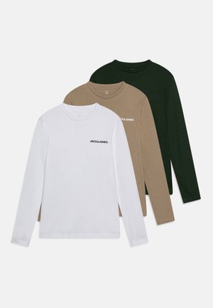 JJKAI TEE CREW NECK 3 PACK - Long sleeved top - white/mountainview/coriander