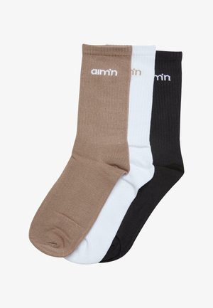 aim’n® 3-PACK - Urheilusukat - black white espresso