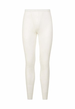 Leggings color crema realizzati in un materiale morbido ed elastico. Presentano un design aderente con una texture liscia e caviglie sagomate.