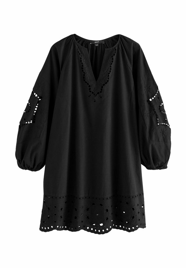 REGULAR FIT - LONG SLEEVE BRODERIE SUMMER MINI - Freizeitkleid