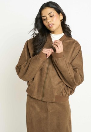 PUFF BALL - Faux leather jacket - brown