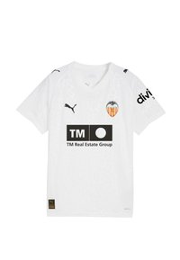 Maglia da calcio bianca a maniche corte con un motivo screpolato, loghi neri e il simbolo del Valencia CF sul petto. Realizzata in materiale dryCELL.