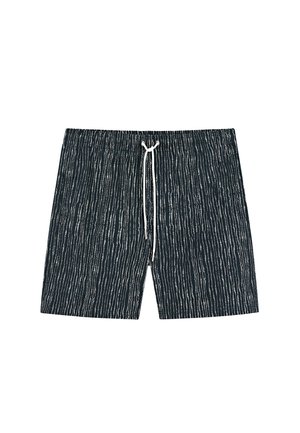 Massimo Dutti PRINTED SWIMMING TRUNKS - Short de bain - mottled dark blue
