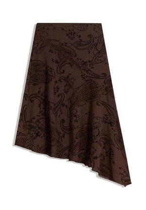 PRINTED - MIDI - Krilo A-kroja - dark brown