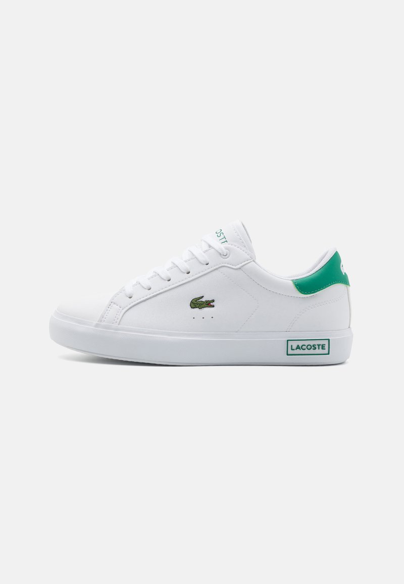 Lacoste - POWERCOURT JUNIOR LACE UNISEX - Sneaker low - white/green, Vergrößern