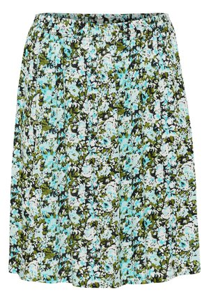 Kaffe Curve AMI - Falda acampanada - blue green abstract flower