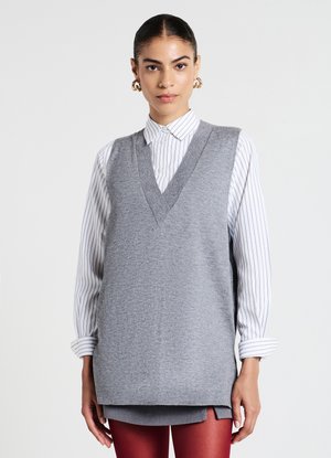 Calliope CON SCOLLO V - Top - grigio scuro melange